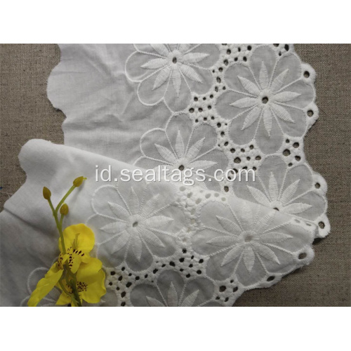 White Swiss Kualitas Tinggi Cotton &amp; Nylon Lace Trim Bersih